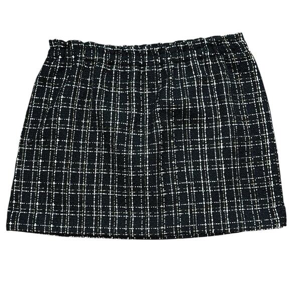 On 34th Dresses & Skirts - On 34th Black Metallic Plaid Tweed Pull-On Skirt XXL Women Fully Lined